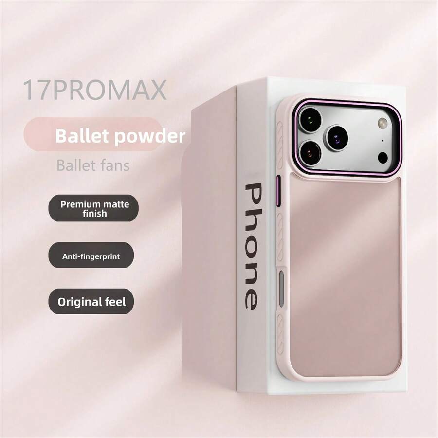 New Matte Transparent Case For IPhone 17 17Pro 17 Air 17 Pro Max Lens Protection Shockproof Coque For IPhone 16 Pro Max Cover - Hồng - Xem 1