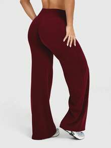 This Solid Color Yoga Wide-Leg Pants Are Comfortable And Slimming, Suitable For Running, Fitness, And Various Yoga Activities.
