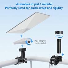 Starlink Mini Mount Kit For RV Boat Camper Ladder And Guardrail CNC Aluminum Alloy Adjustable Clamp 0.79"1.38" Pipe Diameter Universal Pipe Adapter Compatible With Starlink Mini