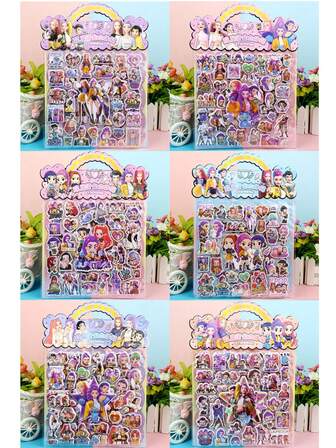 6款卡通动漫人物形象KPOPPP贴纸双层立体可爱装饰贴纸装饰道具节日派对小礼物收藏玩具