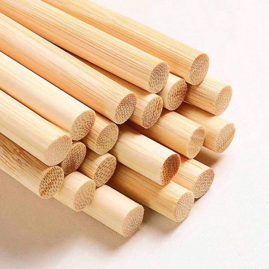 1/4x 12 Inch 25 PCS Dowel Rods Wood Sticks Wooden Dowel Rods - Unfinished Sticks - Crafts And DIYers - 1/4 x 12 英吋 + 25 - 查看 1