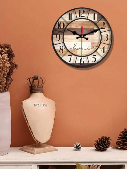 [1 Pc 10 12 Inch Wooden Clock]Silent Wand Klok Creative Interesting Great Home ation s, Battery Powered (AA Batteries Not Included) view 4
