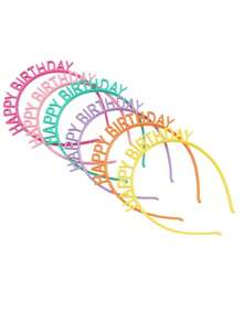 6 piezas de diademas de plástico de colores para cumpleaños, adecuadas para fiestas de cumpleaños (color aleatorio) - Multicolor - Ver 1