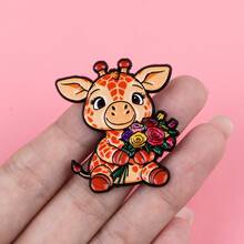 Ghim cài áo hình hươu cao cổ, ghim cài áo tráng men unisex, phụ kiện độc đáo cho túi xách, quần áo, quà tặng mọi mùa cho mẹ, cha, lễ tốt nghiệp và giáo viên. - Nhiều màu - Xem 8