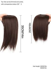 Topper 假发片隐形无缝长直发假发刘海夹头顶自然隐形替换片遮盖白发