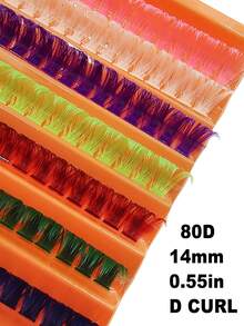 126 PCS D Curl Colorful Individual Lash Clusters 80D 7 Color Mixed 9-16mm Halloween-Themed DIY Lash Clusters Dramatic Volume&Natural Look&Ultra Soft&Super Light Reusable Individual Segmented False Eyelashes Eyelash Extension Kit For Self Use At Home Halloween&Cosplay&Daily Life