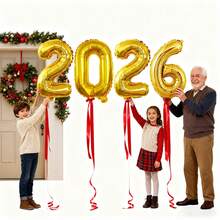 5 Pieces Per Set. 32-Inch Balloons With The Number 2026, Golden Polyethylene Film Balloons, Birthday Party Decorations. Suitable For Birthdays, Graduation Ceremonies, New Year Parties, Family Gatherings, And Holiday Decorations. - Multicolor - View 5
