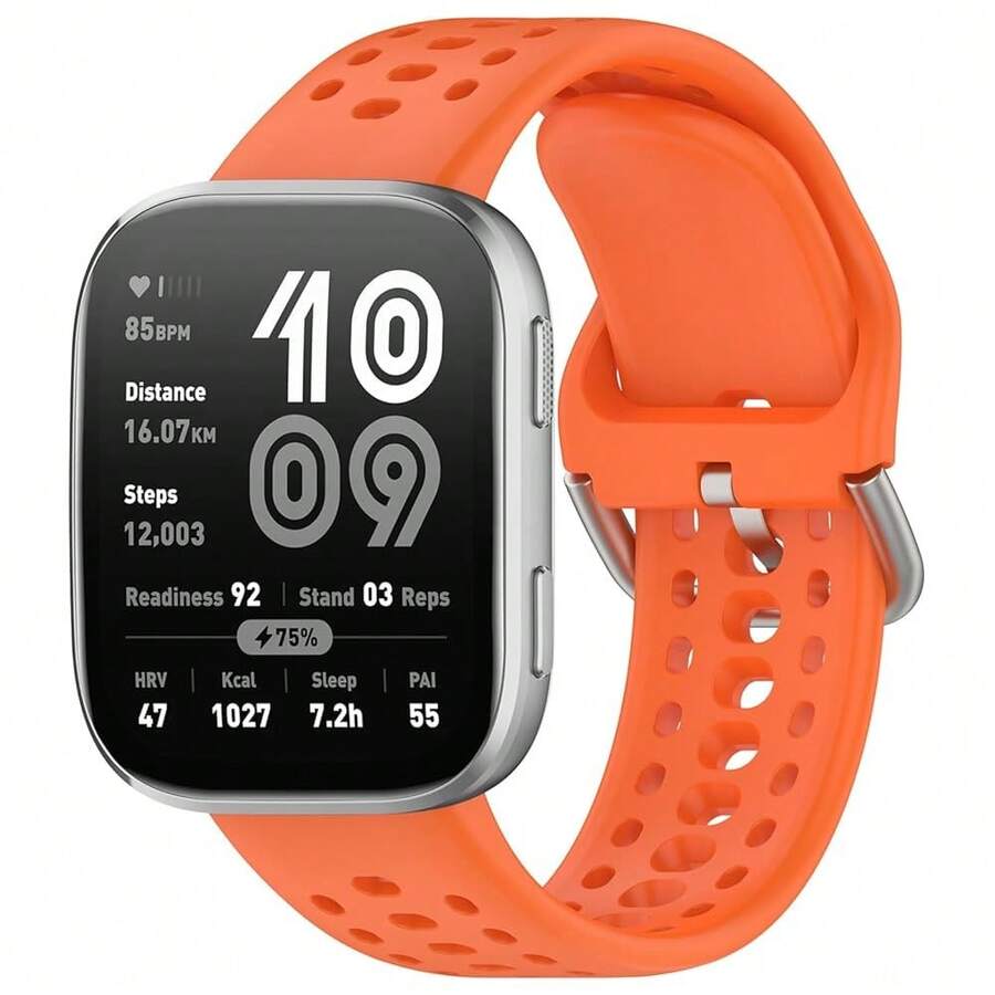 Compatible With Amazfit Bip 6 Band, 22mm Width Silicone Replacement Strap For Amazfit Bip 6 Smartwatch{Inchcolor_nameinch:InchOrangeinch} - Orange - View 1