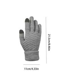 1 Pair Winter Gloves, Touchscreen Fuzzy Knit Gloves, Sensitive Touch Waterproof Windproof Touchscreen Gloves With Zipper, Warm Cycling Gloves, Full Finger Gloves, Outdoor Windproof Ski Riding Cold-Proof Snow Gloves
