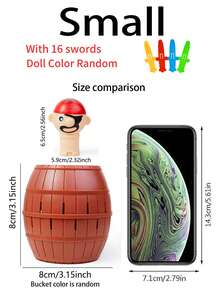 一套海盗桶儿童玩具互动小型棋盘游戏，带机关剑桶，儿童趣味小玩意海盗桶游戏玩具，儿童幸运荆棘射出玩具 - 彩色 - 查看 11