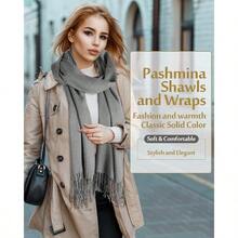 1Pcs Womens Scarf Pashmina Shawls And Wraps For Evening Dresses Warm Pashmina Scarf Shawl Wraps For Women Casual - 1 màu Caramel - Xem 2