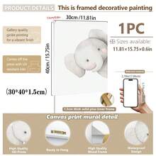 1pc, Canvas Wall Art, Framed Nursery Wall Art, Animal Motifs, Nursery Wall Decor, Plush Animals, Baby Animal Designs, Wildlife-Themed Nursery, Wildlife Patterns Nursery Wall Decor Suitable For Children's Room Decor, Nursery Decor, Parenting Room Decor, Kindergarten Decor, Boys' Room Decor/Girls' Room Decor, Playroom Decor Waterproof. Party Decor Gift - Multicolor - View 24