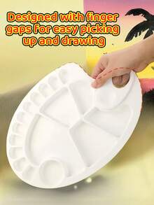 1 pezzo Tavolozza a forma di testa di peperoncino bianco in materiale PP spesso, di alta qualità, spessa e durevole, con 17 vaschette profonde per soddisfare la maggior parte delle esigenze di pittura a colori