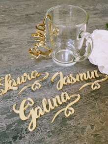 Customized Glass Decorations, Wedding Decor, Golden Decor, Glass Decor, Wedding Decor, Personalized Laser Cut Names, Gift For Father,Wedding Essentials - Multicolor - View 6