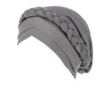 Cancer Chemo Beanies Bandana Headwrap Cap Satin Bonnet Head Scarf Hijab Braid Silky Turban Hats For Women,Grey - Grey - 查看 1