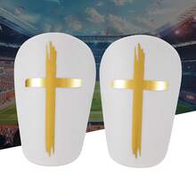 1 Pair Cross Design Soccer Shin Guards, Comfortable Fit, Unique Size Design Suitable For Football Or Other Sports