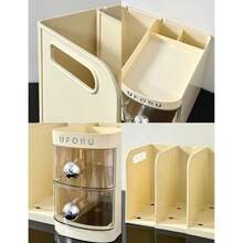 Retractable Desk Organizer With Bookshelf And Drawers – Functional Design For An Inspiring Space! - Multicolor - View 5
