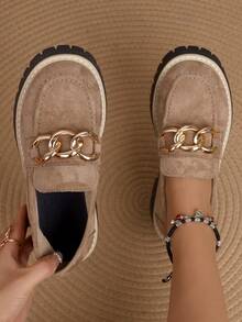 Women's Thick Sole Fashionable Casual Comfortable Lightweight Breathable Versatile Sneakers - Beige - View 4