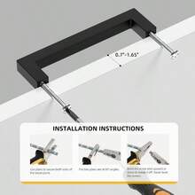 - Paquete de 5 manijas cuadradas negras para cajones de acero inoxidable, herrajes modernos para gabinetes de cocina y bao, armarios, de centro a centro de 160 mm, asas para armarios de - 2 + 12-3/5 pulgadas entre centros de agujeros - Ver 7