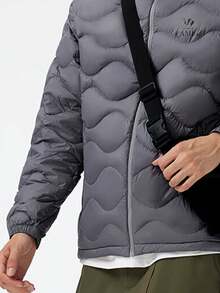 CAMEL CROWN Men's Lightweight Outdoor Down Jacket, New Autumn/Winter Style, 90% Down, Stand Collar, Warm And Ribbed Down Mountaineering Suit. - Tranquil Gray - View 2