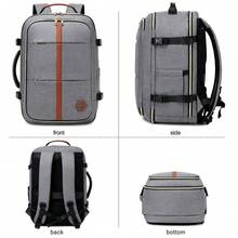 3pcs Vacuum Compression Backpack Set, Large Capacity Hiking Backpack With Shoe Compartment - Airline Approved For Outdoor Camping And Mountaineering, Adjustable Shoulder Straps - Dark Grey - View 4