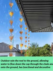 1pc Lotus Lilies Hanging Pendant For Home And Garden Decoration Metal Rain Chains For Gutters And Gutters Chains