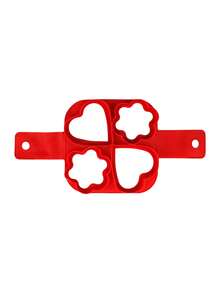 1pc/2pcs Silicone Egg Ring Mold, Non-Stick Egg Pancake Maker, Reusable Egg Cooking Rings - Red - View 15