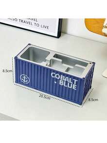 1 Stück kreatives Imitationscontainer Modell Aufbewahrungsbox Deko, geeignet für Stift, Schere, Werkzeug Aufbewahrung auf dem Schreibtisch, Haus, Büro Tischdekoration - Einweihungsgeschenk - Verschiedenfarbig - Übersicht 3