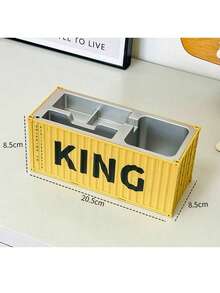 1 Stück kreatives Imitationscontainer Modell Aufbewahrungsbox Deko, geeignet für Stift, Schere, Werkzeug Aufbewahrung auf dem Schreibtisch, Haus, Büro Tischdekoration - Einweihungsgeschenk - Verschiedenfarbig - Übersicht 16