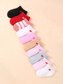 20 Pairs Baby Girls Heart Socks | 10 Pairs Baby Unisex Socks For Toddlers | Solid Color & Heart Pattern & Striped Design | Baby Socks | Newborn Socks | Toddler Socks | Soft & Comfortable | Suitable For Boys & Girls | Holiday Gift Halloween Thanksgiving Christmas - Multicolor - View 9