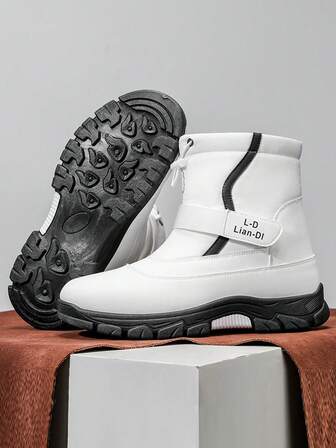 Herrsnökängor, nya höga vinterkängor med tjock pälsfodring och varma stövlar, läderstövlar med tjock sula och halkfria, vandringsskor för utomhusbruk med roterande knappdesign, klassiska stövlar med pälskrage till mitten av vaden, halkfria tjocka sular, superköldtåliga, is- och snövärldens viktigaste vintersnökängor för män