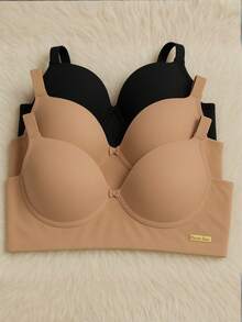 Kit Of 3 Basic Women's Bras With Reinforced Cups And Adjustable Straps, Sizes S To XL, For Everyday Use. - NUDE NUDE BLACK - View 1
