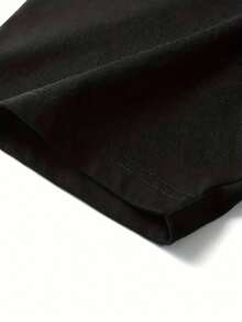 2 pzas Los Angeles Impresión Ropa de Hombre Casual Cuello Redondo Manga Corta Playera y Shorts con Cordón Primavera y Verano Deportes Portada - Negro - Ver 4