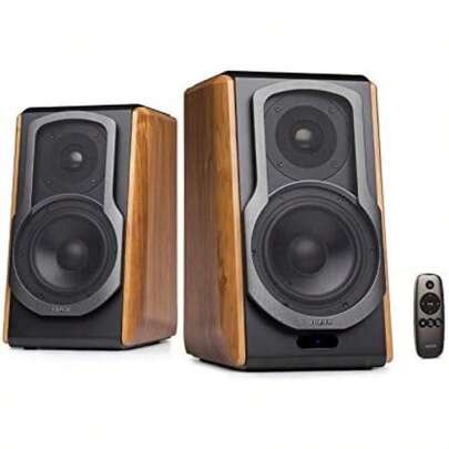 Edifier WiFi Audiophile Active Bookshelf 2.0 Altavoces, Altavoz inalámbrico de fidelidad, Sistema de Sonido de 120 W con Bluetooth/óptica/RCA x 2/coaxial - S1000W - Par(No wifi)