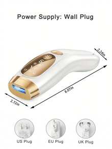 The IPL Laser Hair Removal Device In Champagne Gold Features Adjustable Ice Cooling, A Maximum Energy Of 18J, Automatic And Manual Modes, 999,900 Flashes, 9 Intensity Levels, Painless And Long-Lasting Hair Removal With Visible Results Within 4 Weeks. Suitable For Body And Face Use, Portable For Home And Travel, And Makes A Great Holiday Gift Such As For New Year's, Christmas, And Thanksgiving. - Xem 10