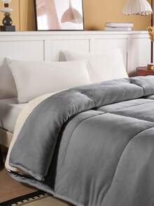 1件超柔软羊毛被，亲肤冬季羽绒被，轻盈透气，舒适睡眠，经久耐用，不易起球，绗缝工艺使其蓬松柔软，百搭卧室装饰，适合所有尺寸的床，不含枕头和枕套，家居装饰，冬季之选，床上用品，秋季装饰，冬季装饰