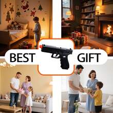 Toy Gun With Soft Bullet, 60 Round Soft Bullet Toy Foam Full Auto Toy Gun - Empty Case Ejection, 3 Magazines, 18 Shells, Halloween And Christmas Gift - 黑色 - 查看 7