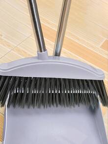 Juego De Escoba y Recogedor Mejorado, Autolimpieza Con Dientes De Recogedor, Barrido Interior y Exterior, Ideal Para Uso Doméstico, Escoba De Pie y Recogedor - Gris - Ver 3