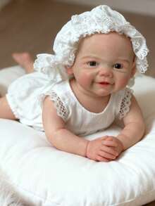 Smiling Pose 13 Inch Vivienne Lovely Newborn Baby Girl Can Open Mouth Bathable Full Body Silicone Lifelike Reborn Doll For Children Christmas/Birthday Gift - Búp bê silicon - Xem 1