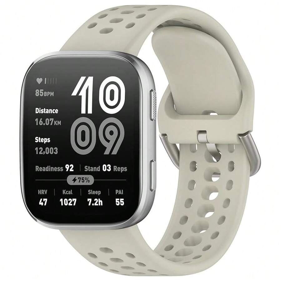 Compatible With Amazfit Bip 6 Band, 22mm Width Silicone Replacement Strap For Amazfit Bip 6 Smartwatch{Inchcolor_nameinch:InchGreyinch} - Grey - View 1