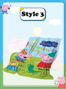 Peppa Pig 小猪脚丫、多巴胺、甜美可爱的粉色猪毛毯、汽车、办公室、家庭、卧室、沙发、空调、午睡毯、旅行便携式空调、午睡毯、水晶绒、法兰绒小毯 - 彩色 - 查看 11