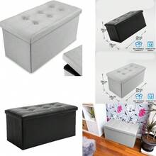Storage Box Foldable Ottoman Seat Toy Storage Box Foot Stool Bench Home Stool