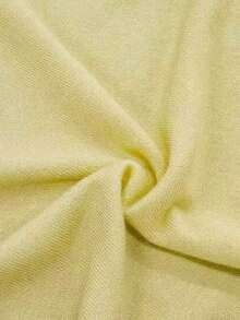 Women's Lightweight Solid Color Short Sleeve Knit T-Shirt, Minimalist Summer Top - Light Yellow - View 5