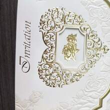 1/5/10 st utsökt glitterinbjudningsbrev, exklusivt kärleksinbjudningsbrev, förgyllt personligt glitterhälsningskort, lämplig för bröllopsdagar, brudfester, förlovningsfester och inbjudningar till årsdagsmiddagar. - Multifärgad - Visa 4