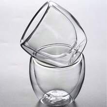 AUXOM Belifou  6Pcs Vidro Caneca De Café Dupla Isolamento Térmico 80ML