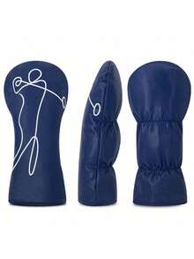 Vỏ bọc đầu gậy đánh golf Blue Swing Line Figure - Thiết bị bảo vệ bền bỉ dành cho người đam mê golf và người yêu thích thiết kế | Hoàn hảo cho việc luyện tập hàng ngày, các trận đấu giải đấu và các chuyến đi chơi cuối tuần - Màu xanh lam - Xem 3
