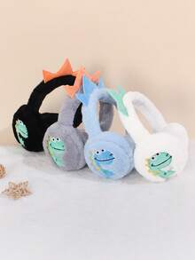 1pc Kids Cartoon Dinosaur Plush Earmuffs, Outdoor Winter Ear Warmers