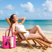 Cup Holder, Plastic Holder Fits 30 40oz, Portable Accessories Compatible With Bogg Bags Simply Beach Tote Bag Pink - Hồng - Xem 7