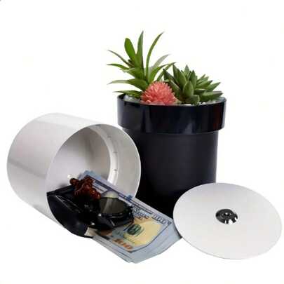 Flower Pot Money Storage Box 2 Layer Lockable Hidden Surprise Secret Box Piggy Bank Security Container Stash Key