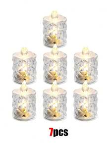 24 件 LED 电子蜡烛灯、无焰水晶蜡烛、无焰钻石形蜡烛、蜡烛灯、带电池、迷你玫瑰图案折射光环投影茶灯、电池供电的 LED 无焰蜡烛灯、适用于情人节圣诞节婚礼派对家居装饰 200+ 小时电池供电的 LED 茶灯、暖白色、适用于婚礼、餐桌、万圣节、情人节婚礼装饰星星/月亮/灯笼 12-8-7-6-5-4-3-2-1 件母亲节
